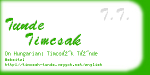 tunde timcsak business card